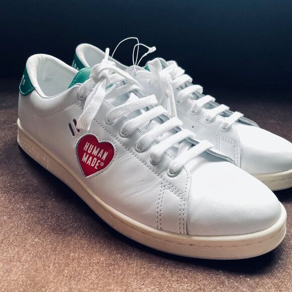 Adidas Stan Smith Human Made Athletic Tennis Shoe White Trainer Mens 9.5 RARE SZ - Picture 1 of 8